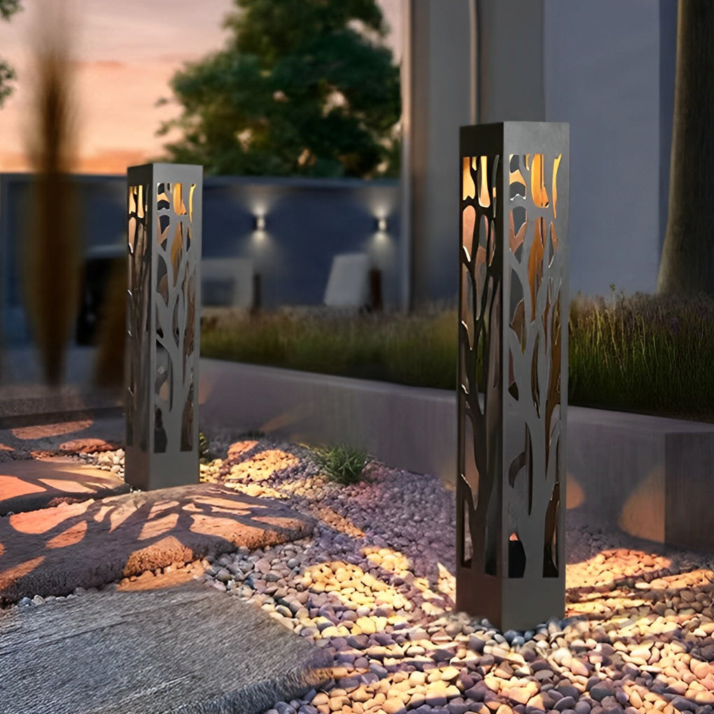 Sleek Black Hollow Outdoor LED Path Light for Modern Landscape Design