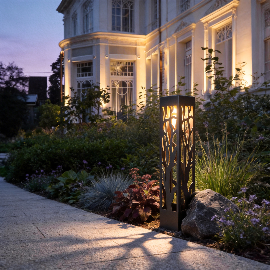 Sleek Black Hollow Outdoor LED Path Light for Modern Landscape Design