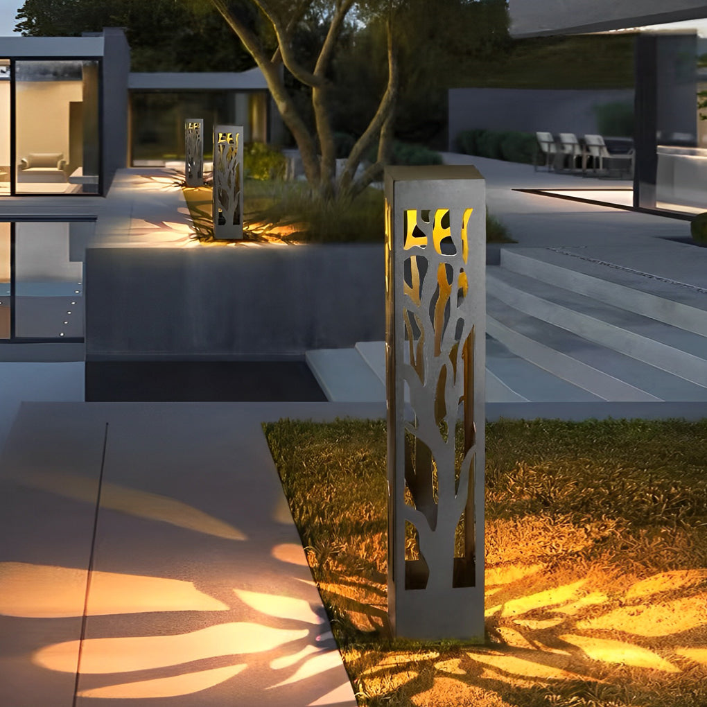 Sleek Black Hollow Outdoor LED Path Light for Modern Landscape Design