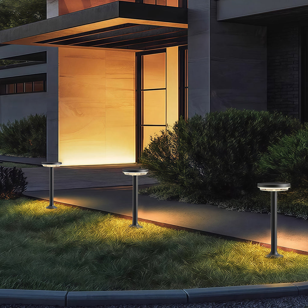 Elegant Black Solar-Powered Waterproof Pathway Light for Outdoor Gardens