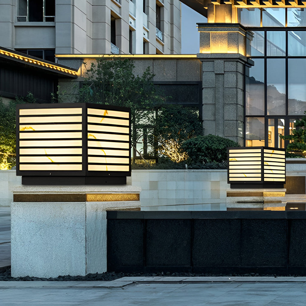 Modern Waterproof LED Outdoor Pillar Light Fixture for Terrace & Garden