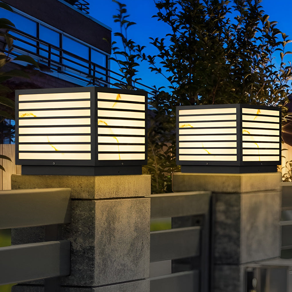 Modern Waterproof LED Outdoor Pillar Light Fixture for Terrace & Garden