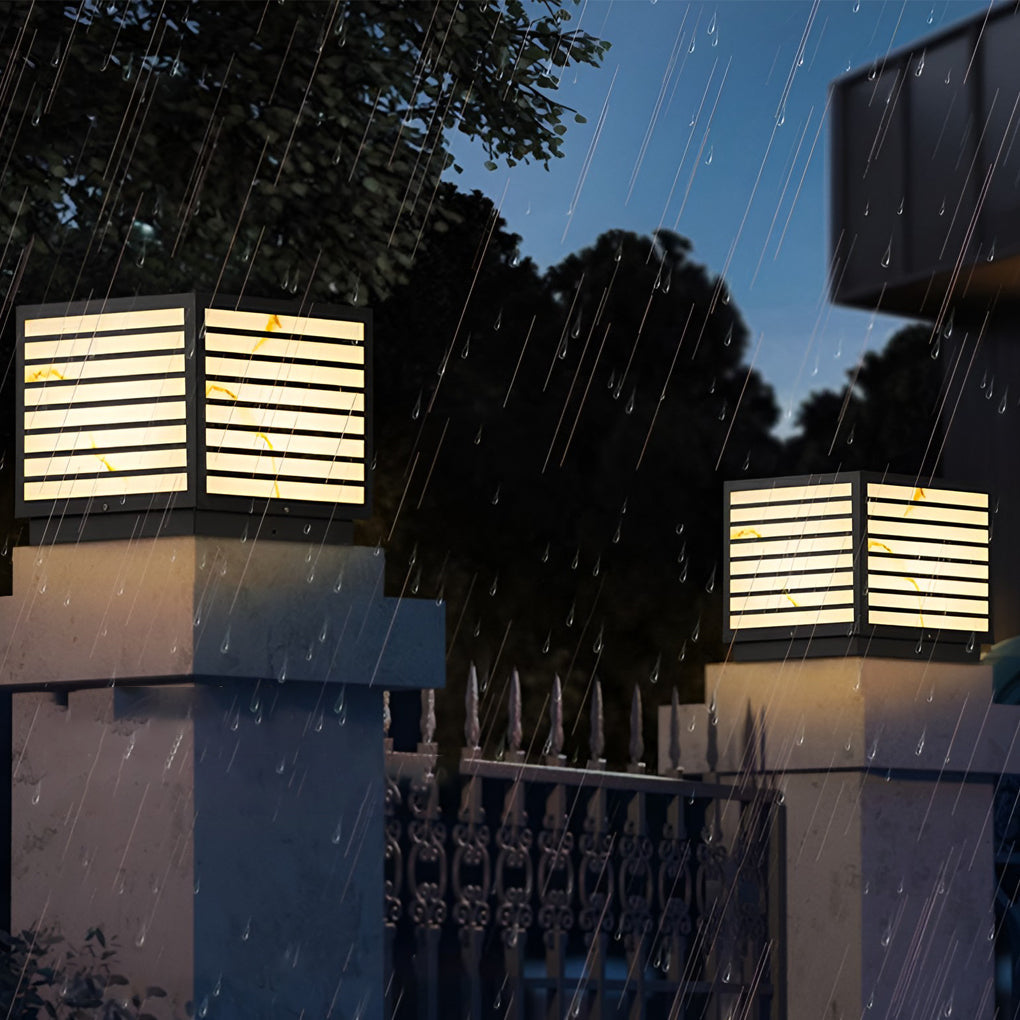 Modern Waterproof LED Outdoor Pillar Light Fixture for Terrace & Garden