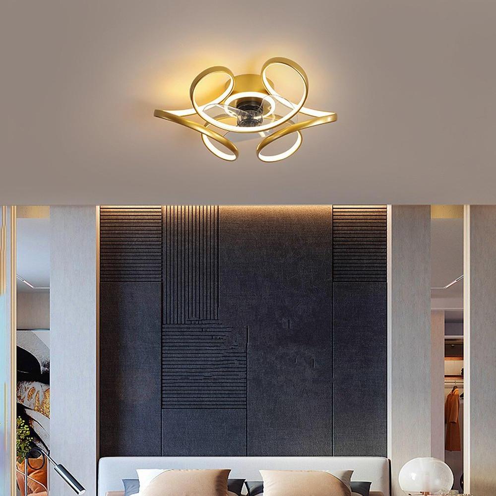 Modern 3-Blade Black Ceiling Fan with LED Light for Living Room/Bedroom