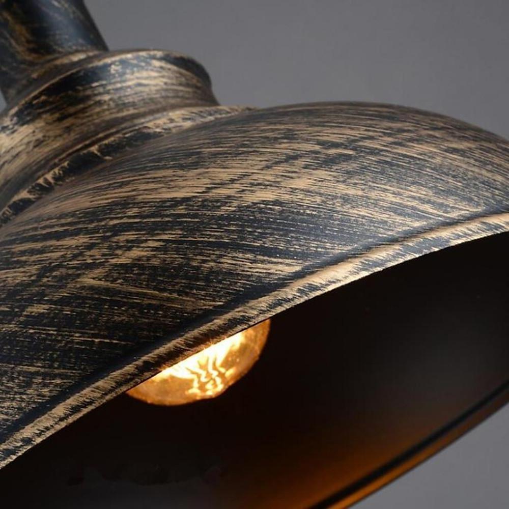 Rustic Bronze Semi Globe Metal LED Pendant Light for Home Office Decor