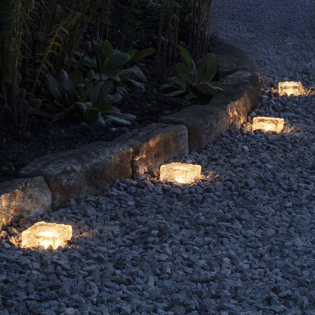 Smart Solar-Powered Outdoor Ice Cube LED Step Lights for Pathway Lighting