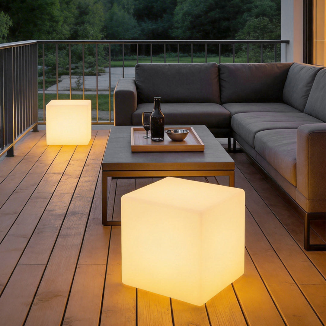 White Waterproof LED Ice Cube Outdoor Ground Lights for Stylish Exteriors