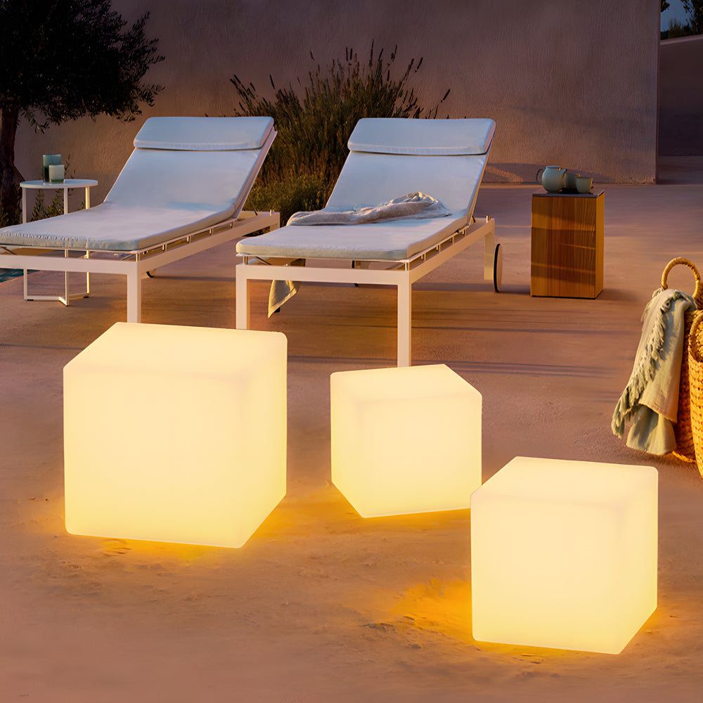 White Waterproof LED Ice Cube Outdoor Ground Lights for Stylish Exteriors