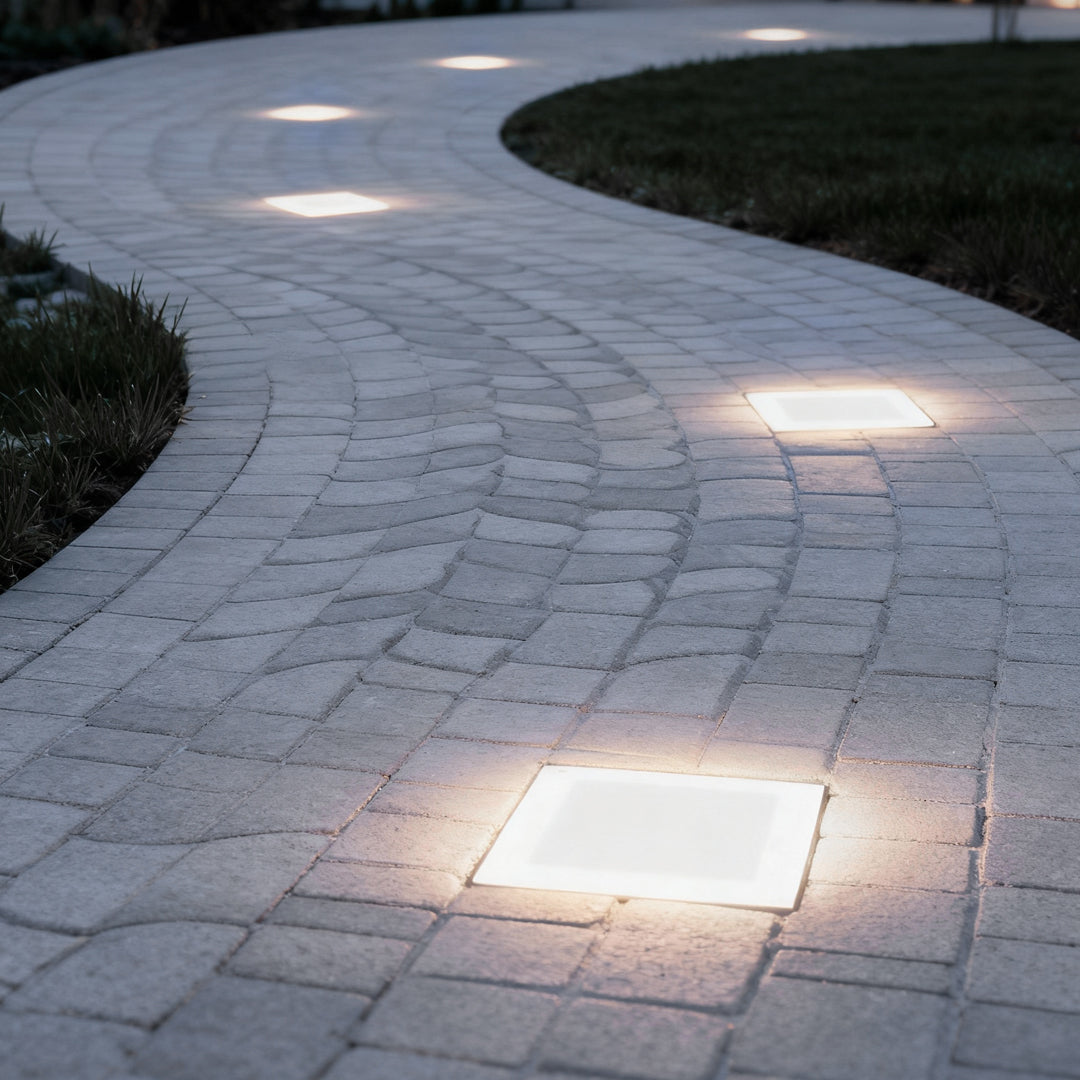 Modern Solar-Powered Outdoor Ice Cube LED Step Lights for Pathway