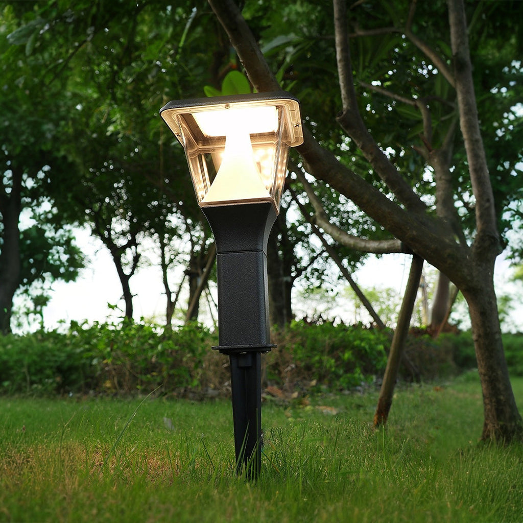 Modern Minimalist White LED Garden Stake Lights for Outdoor Walkways
