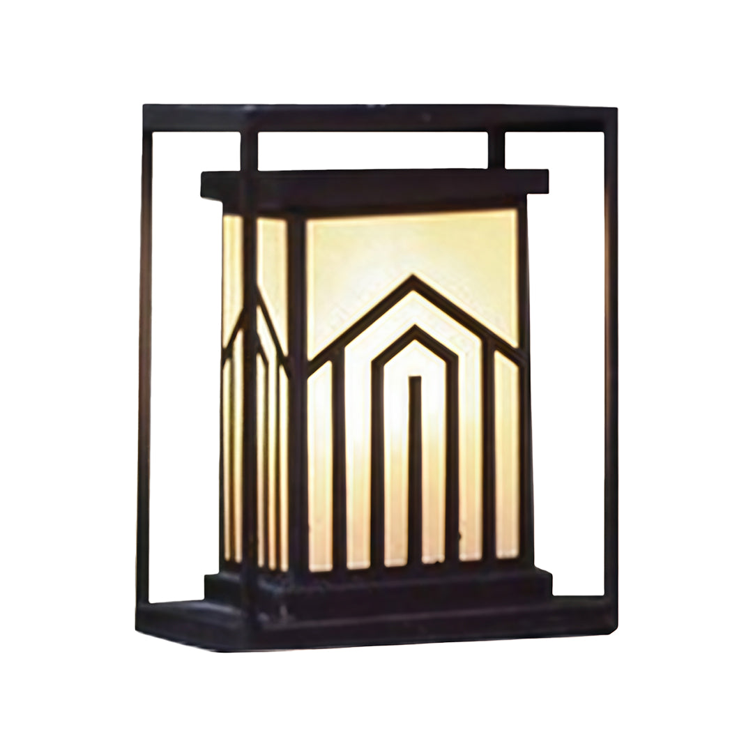 Rustic Black Metal Waterproof Lantern Outdoor Lights for Courtyard Garden