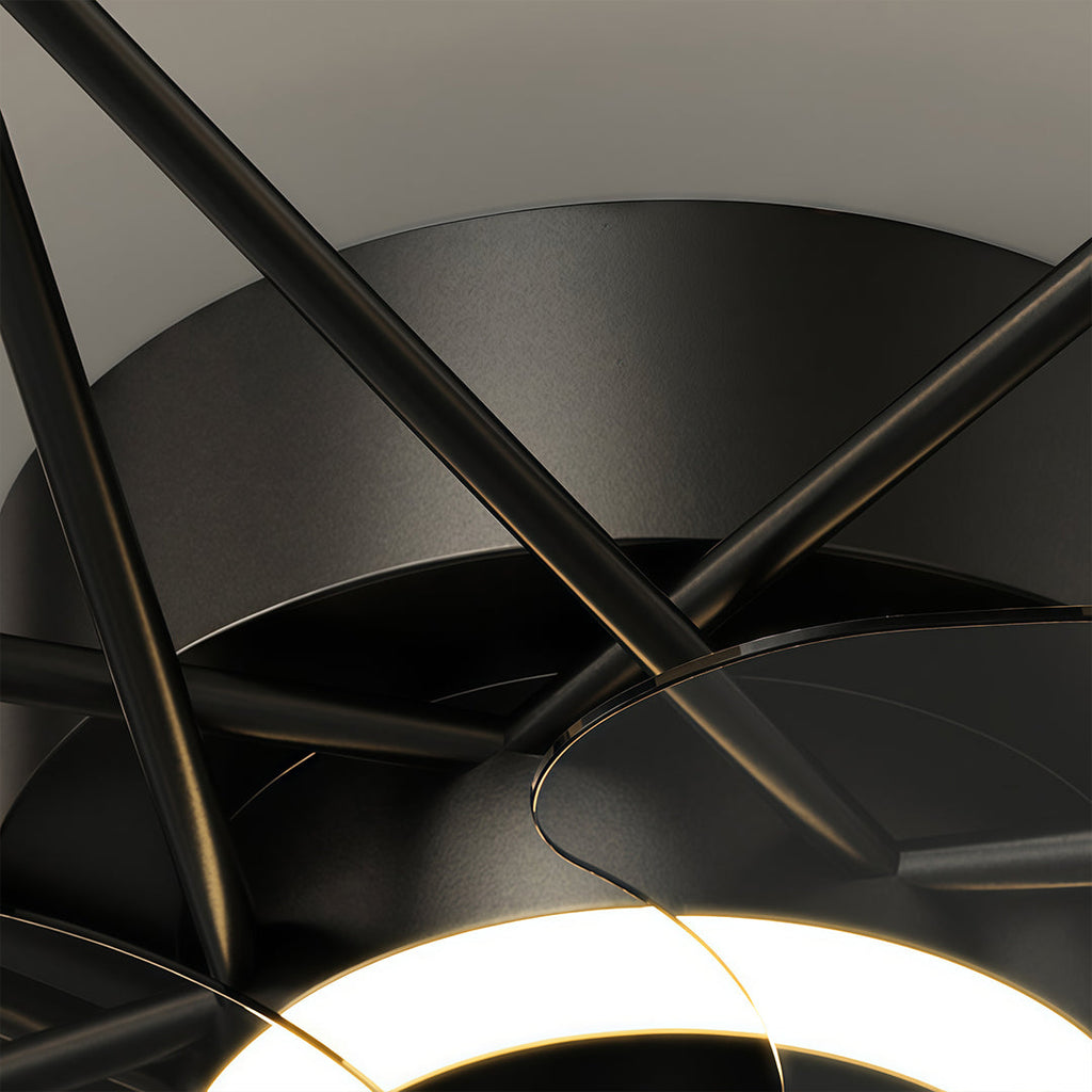 Star-Shaped Adjustable Light Indoor Ceiling Fan with LED, White Finish