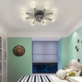 Star-Shaped Adjustable Light Indoor Ceiling Fan with LED, White Finish