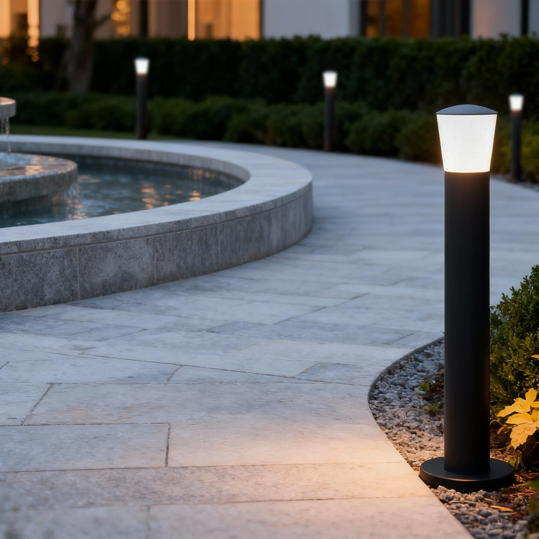 Modern Black Waterproof Industrial Bollard Lights for Outdoor Spaces