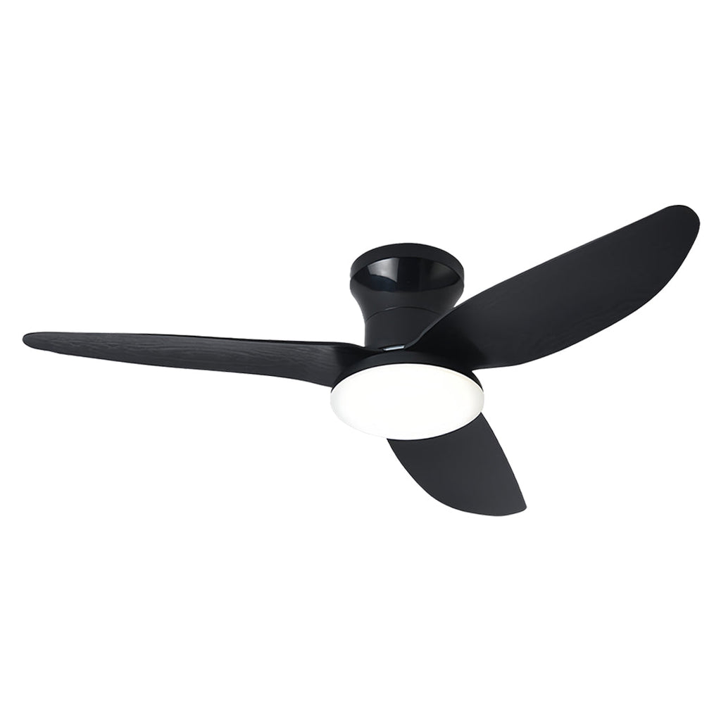 Modern White 3-Blade Ceiling Fan with Dimmer Light and Remote Control for Bedroom