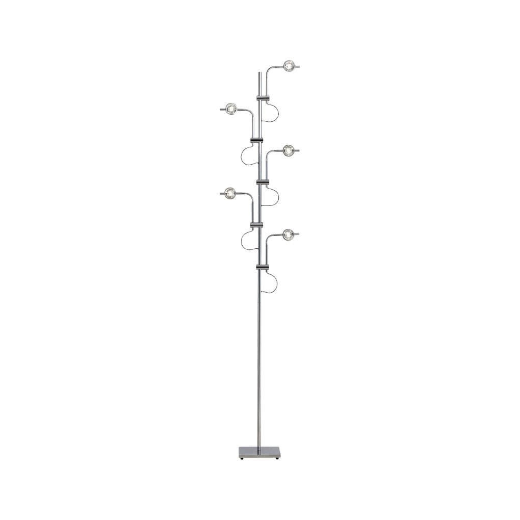 Sleek Chrome Industrial Multi-Angle Floor Lamp for Modern Workspaces