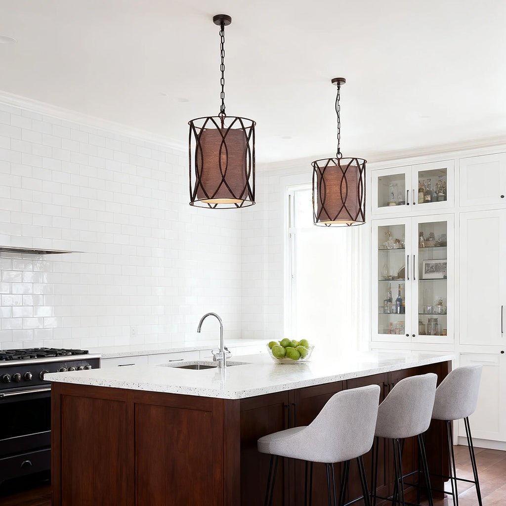 Vintage Black Metal Pendant Light Fixture for Dining Room or Kitchen