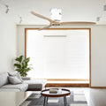 Rustic Wood Flush Mount Ceiling Fan with Light - Modern DC Motor Fandelier