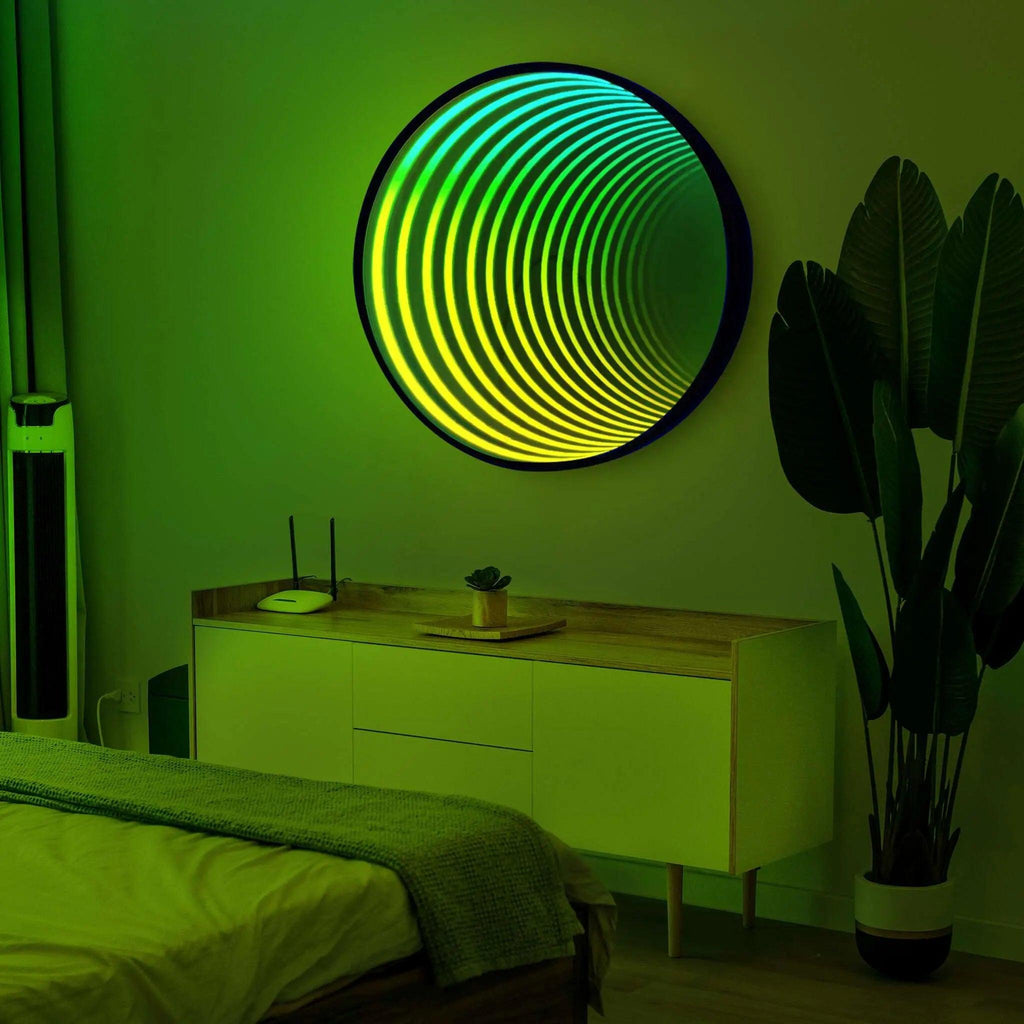 Stylish Infinity 360 LED Mirror with Silver Finish for Home Decor
