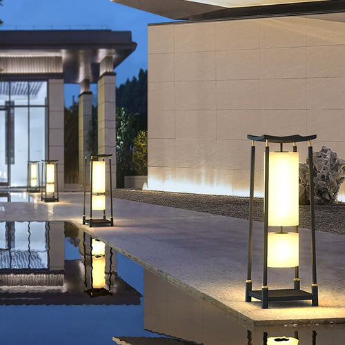 Asian-Inspired Solar-Powered LED Lanterns for Outdoor Garden Decor