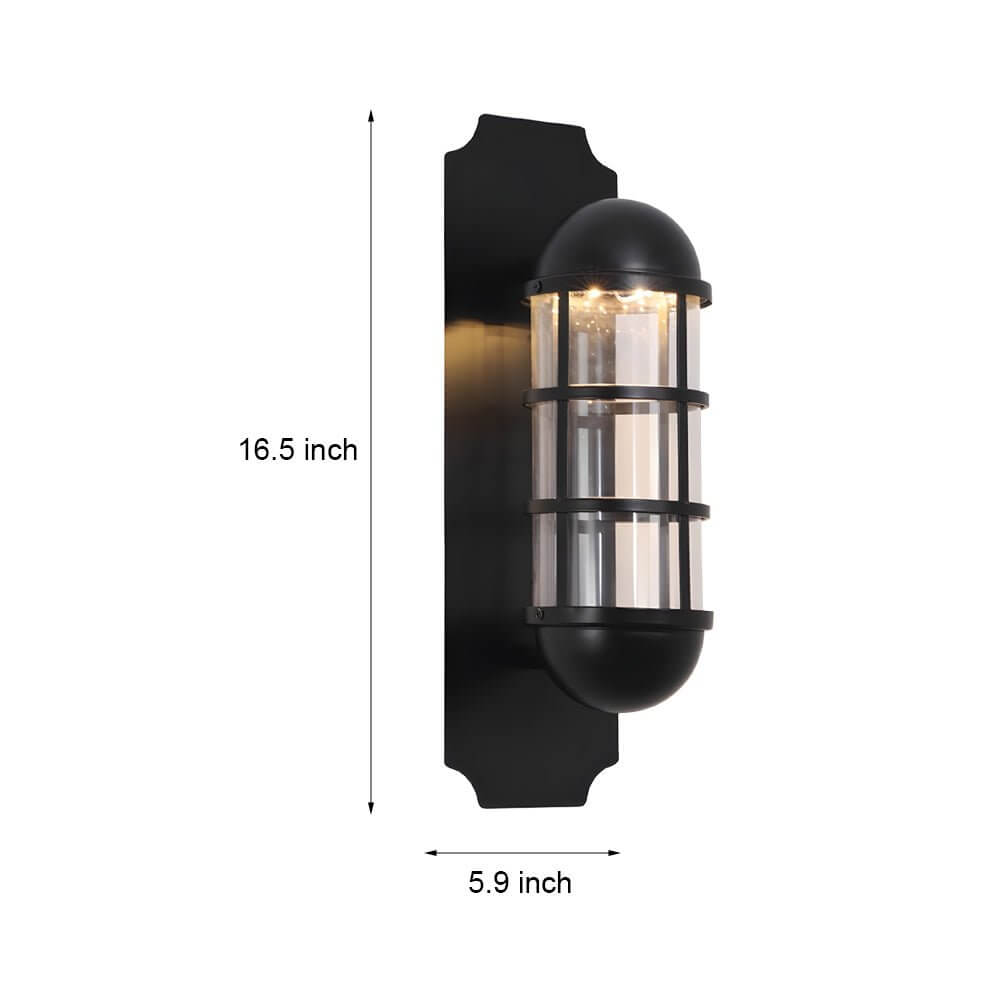 Antique-Style Iron and Glass LED Wall Sconce for Vintage-Inspired Rooms