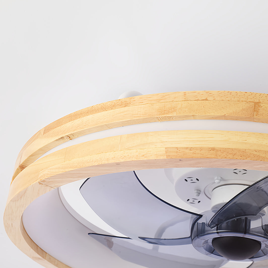 Sleek Black Five-Blade Dimmable LED Ceiling Fan for Low-Profile Living Spaces