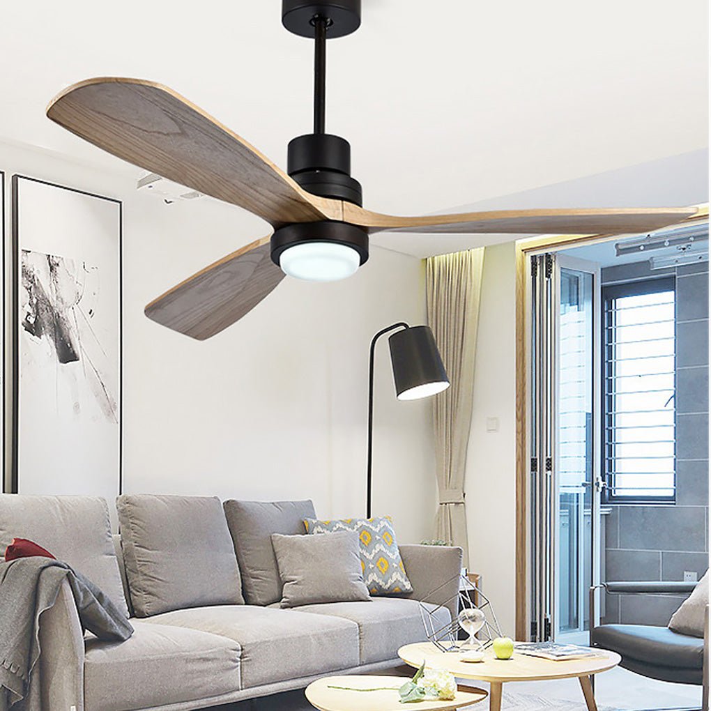 Smart LED Ceiling Fan Lamp with Remote, Modern White Finish for Living Room