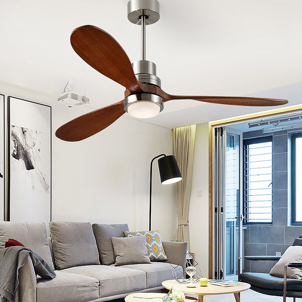 Smart LED Ceiling Fan Lamp with Remote, Modern White Finish for Living Room