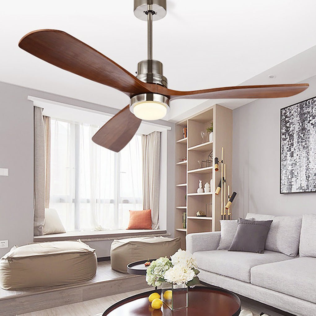 Smart LED Ceiling Fan Lamp with Remote, Modern White Finish for Living Room