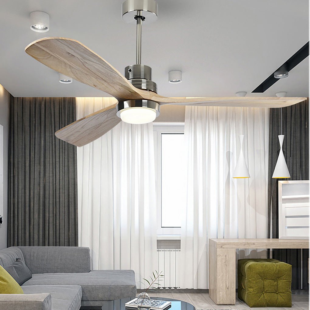 Smart LED Ceiling Fan Lamp with Remote, Modern White Finish for Living Room
