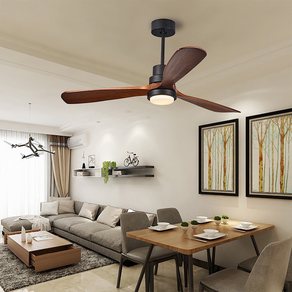 Smart LED Ceiling Fan Lamp with Remote, Modern White Finish for Living Room