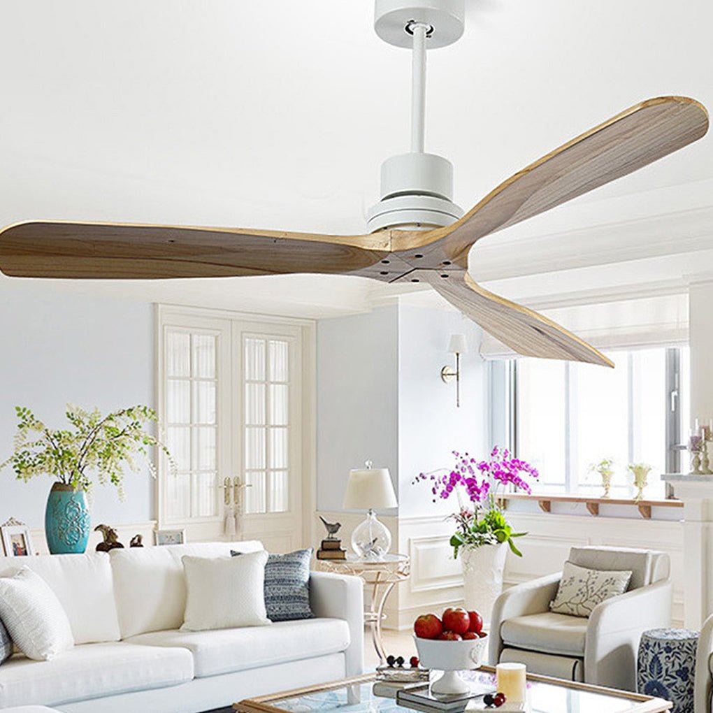 Smart LED Ceiling Fan Lamp with Remote, Modern White Finish for Living Room
