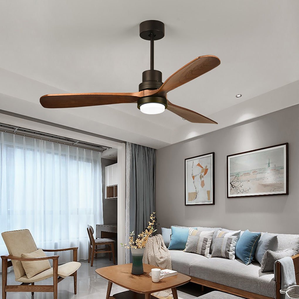 Smart LED Ceiling Fan Lamp with Remote, Modern White Finish for Living Room