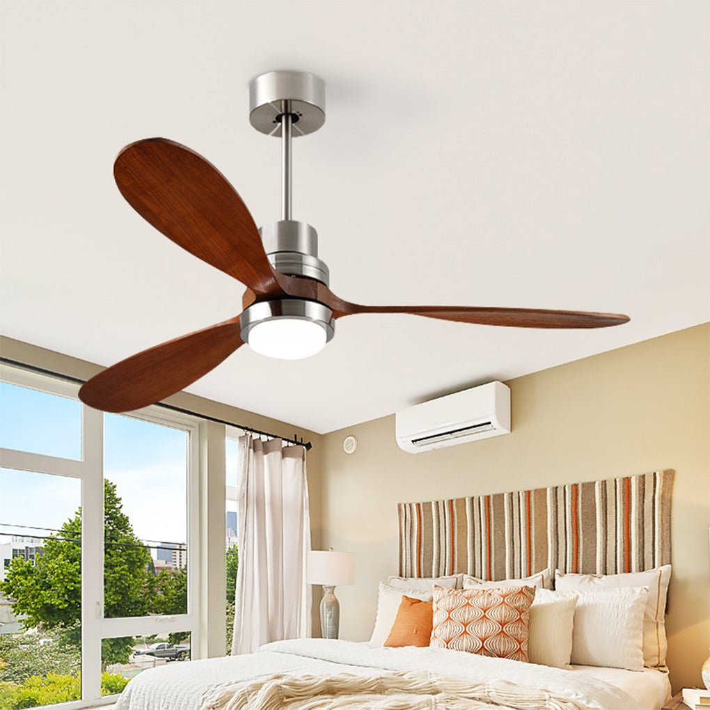 Smart LED Ceiling Fan Lamp with Remote, Modern White Finish for Living Room