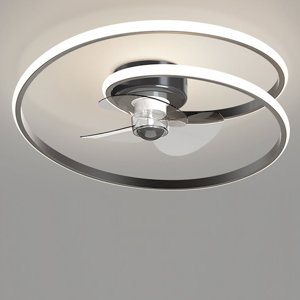Modern White LED Inverter Ceiling Fan Light with Remote for Home Spaces