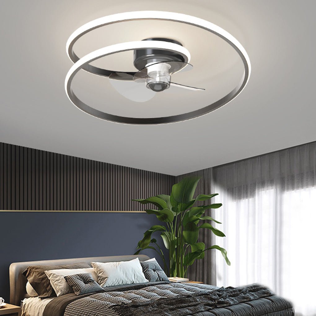 Modern White LED Inverter Ceiling Fan Light with Remote for Home Spaces