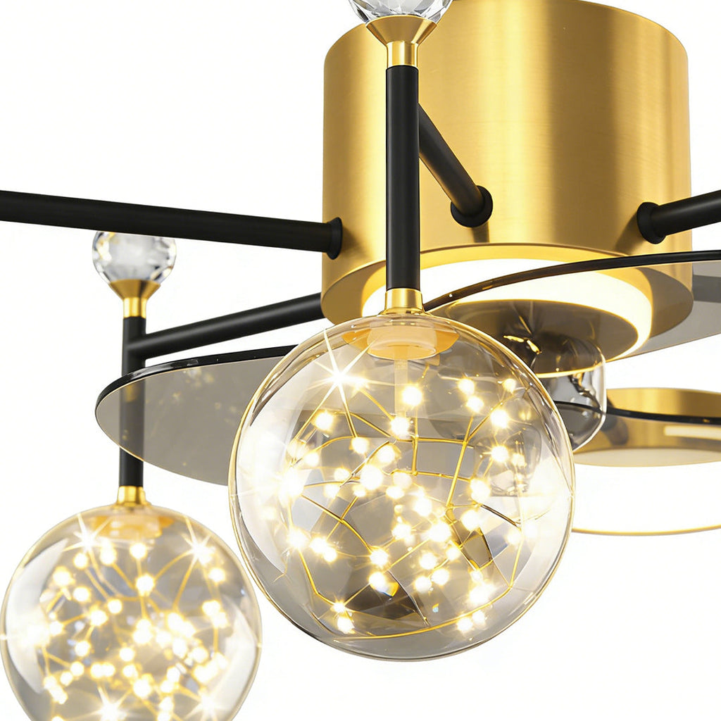 Modern Luxury Invisible Blade LED Ceiling Fan Light for Living Room