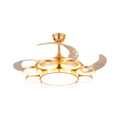 Modern Gold Ceiling Fan with Silent LED Light for Living Room Décor