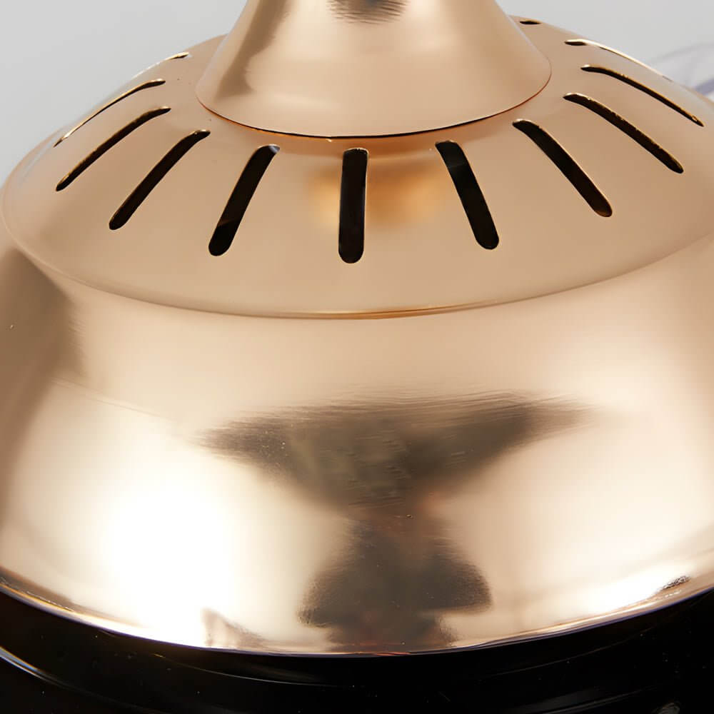 Modern Gold Ceiling Fan with Silent LED Light for Living Room Décor