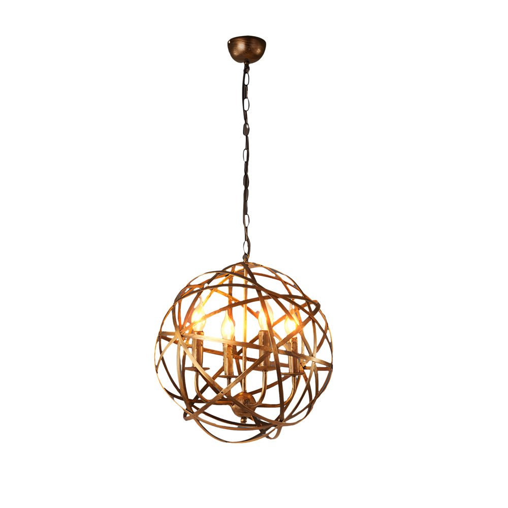 Industrial Style Iron Lines LED Chandelier for Modern Dining Room