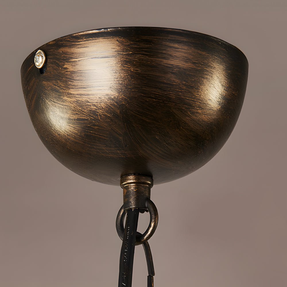 Industrial Black Iron Spherical LED Chandelier for Modern Dining Room