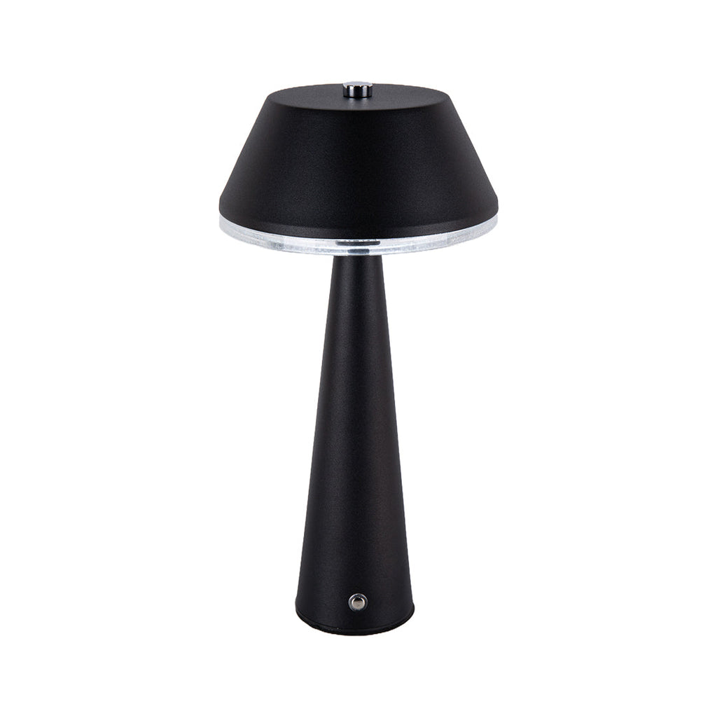 Modern Portable Cordless Rechargeable Table Lamp in Sleek Black Design