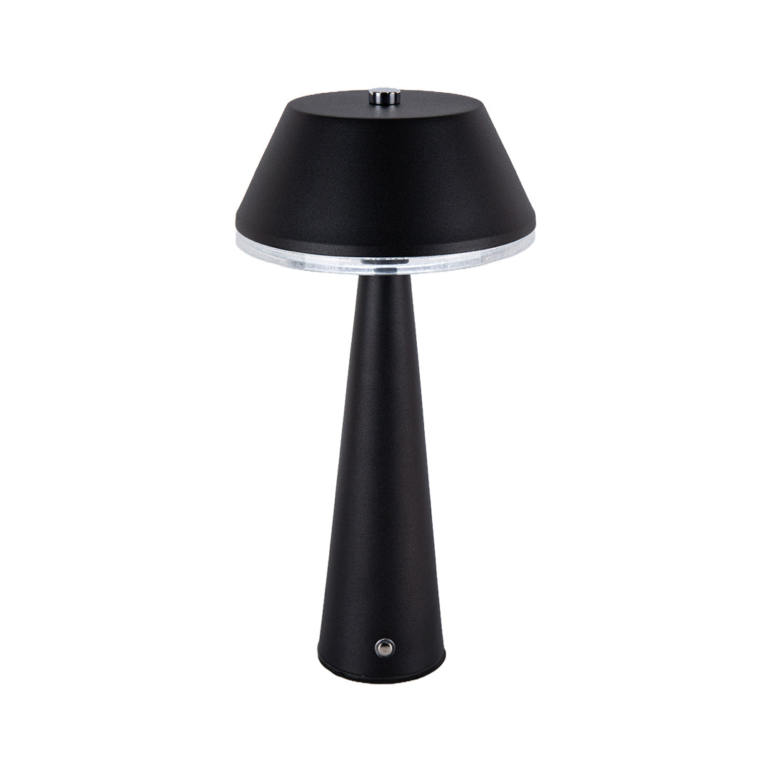 Modern Portable Cordless Rechargeable Table Lamp in Sleek Black Design