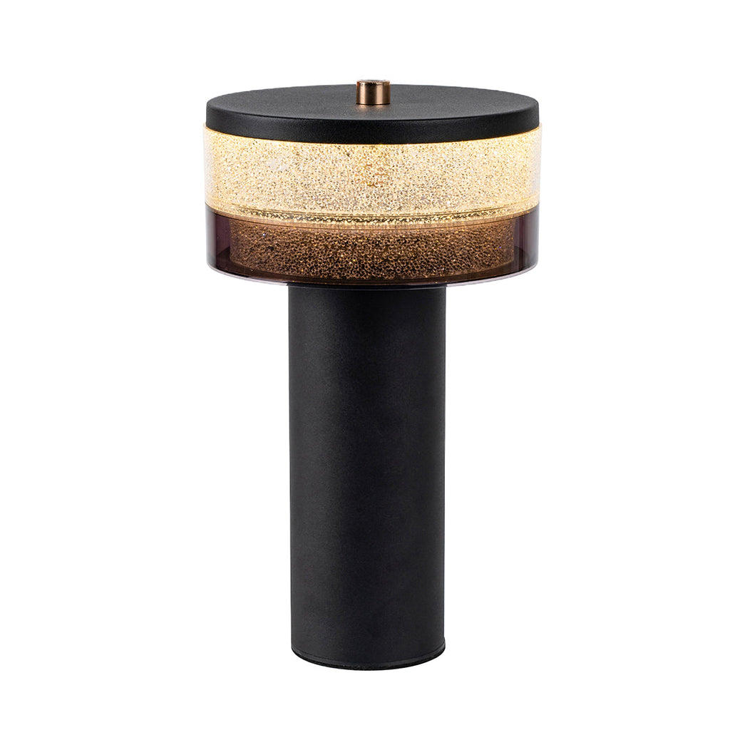 Sleek Nordic Black Iron Cylindrical Table Lamp for Modern Living Room