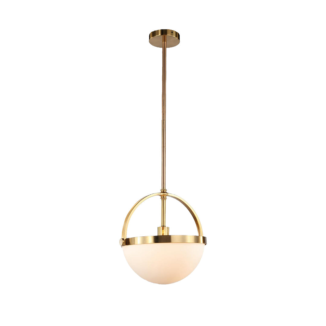 Minimalist Gold and White Pendant Light Fixture for Modern Living Spaces