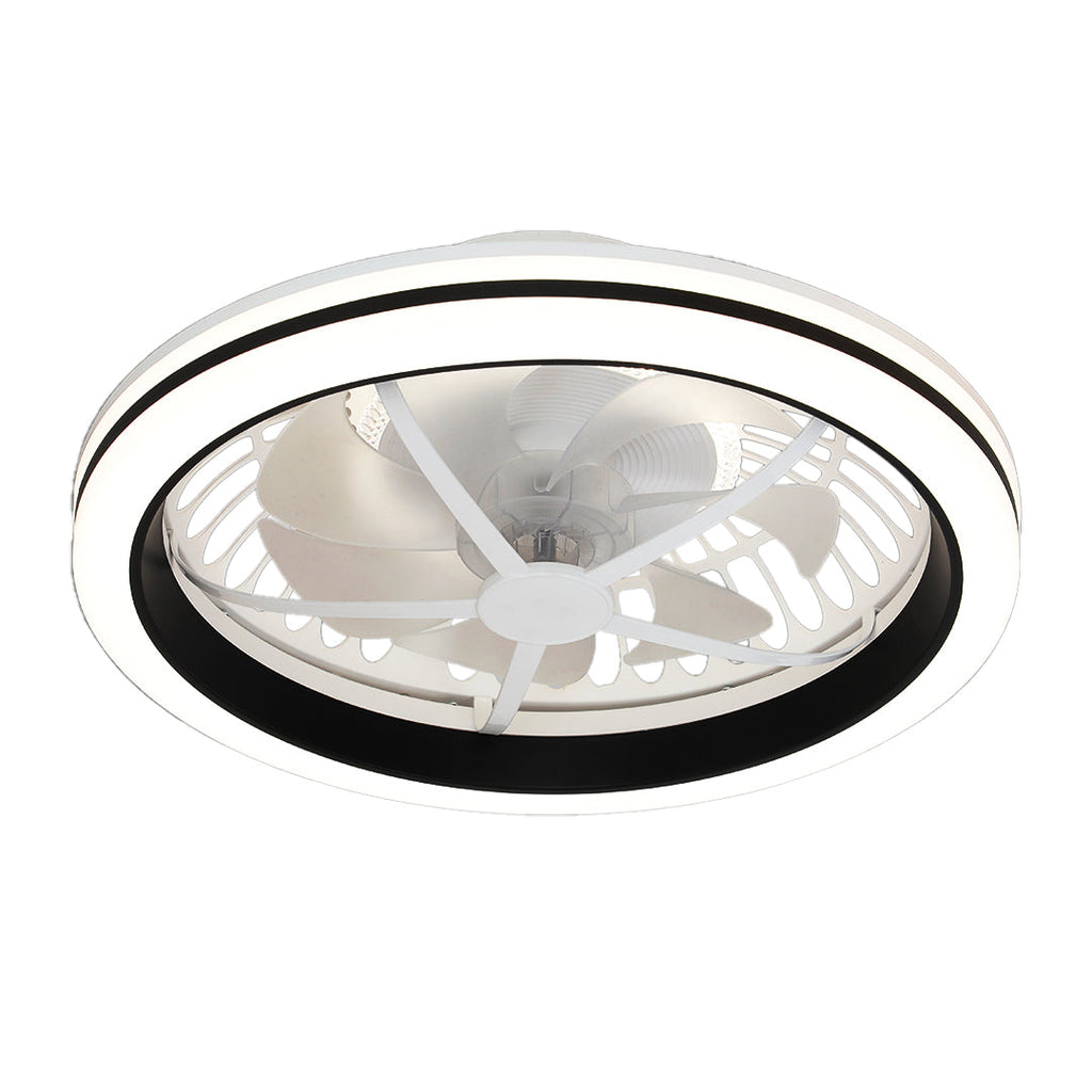 Stylish White Plastic Flush Mount Ceiling Fan Light for Home Décor