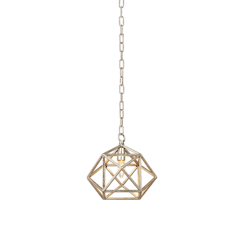 Chic Gold Metal Geometric Pendant Light with Adjustable Chain for Dining Room