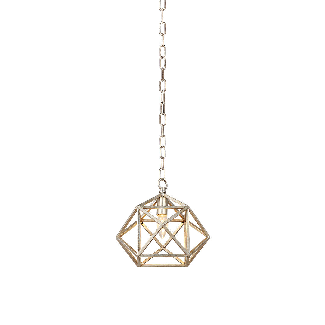 Chic Gold Metal Geometric Pendant Light with Adjustable Chain for Dining Room