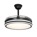 Modern Black All-Copper Ceiling Fan with Remote and Lights for Living Room