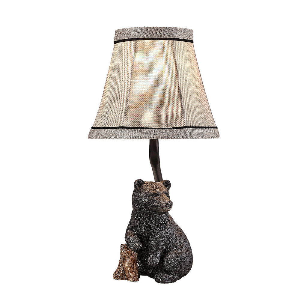 Elegant European-Style Resin Bear Table Lamp for Living Room Decor